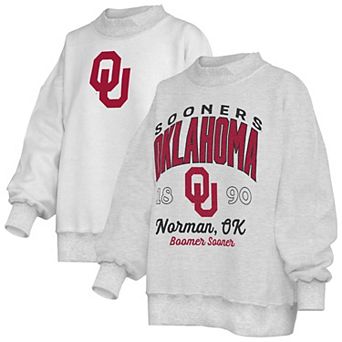 Women's Pressbox Heather Gray Oklahoma Sooners Reversible Sweatshirt