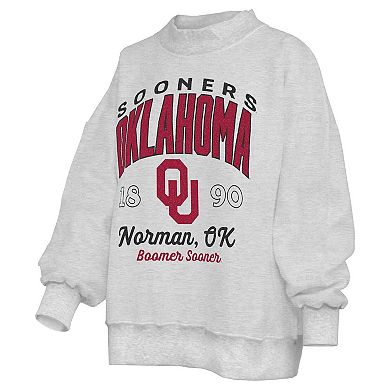 Women's Pressbox Heather Gray Oklahoma Sooners Reversible Sweatshirt