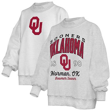 Women's Pressbox Heather Gray Oklahoma Sooners Reversible Sweatshirt