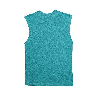 Youth Wes & Willy Heather Aqua Miami Dolphins Muscle Tank Top
