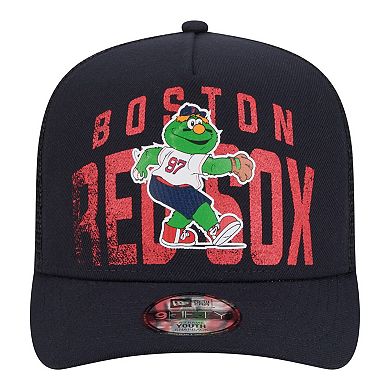 Youth New Era Navy Boston Red Sox Logo Fade A-Frame 9FIFTY Snapback Hat