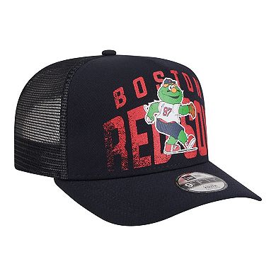 Youth New Era Navy Boston Red Sox Logo Fade A-Frame 9FIFTY Snapback Hat
