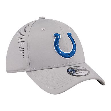 Men's New Era Gray Indianapolis Colts Perforated 39THIRTY Flex Hat