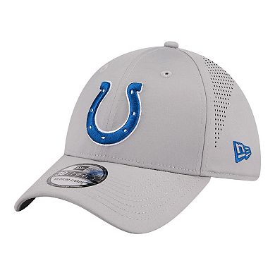 Men's New Era Gray Indianapolis Colts Perforated 39THIRTY Flex Hat
