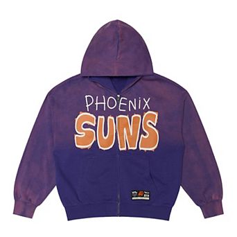 Men's b2Ss Purple Phoenix Suns Block Letter Full-Zip Hoodie