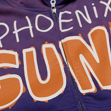 Men's b2Ss Purple Phoenix Suns Block Letter Full-Zip Hoodie