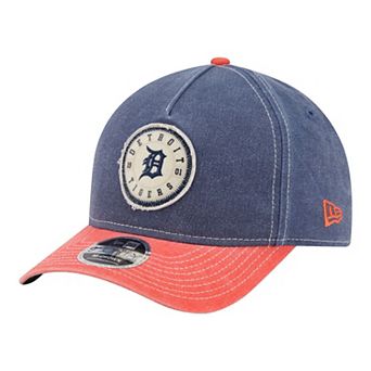 Men's New Era Navy/Orange Detroit Tigers Felt M-Crown A-Frame 9FORTY Adjustable Hat