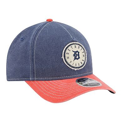 Men's New Era Navy/Orange Detroit Tigers Felt M-Crown 9FORTY Adjustable Hat