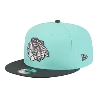 Men's New Era Turquoise/Charcoal Chicago Blackhawks Two-Tone Color Pack 9FIFTY Snapback Hat