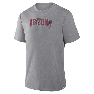 Men's Fanatics Heather Gray Arizona Diamondbacks Play Tribute Tri-Blend T-Shirt