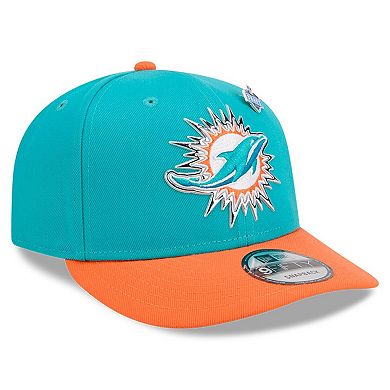 Youth New Era Aqua/Orange Miami Dolphins 2026 NFL Draft Pre-Curved 9FIFTY Snapback Hat