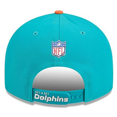 Youth New Era Aqua/Orange Miami Dolphins 2026 NFL Draft Pre-Curved 9FIFTY Snapback Hat