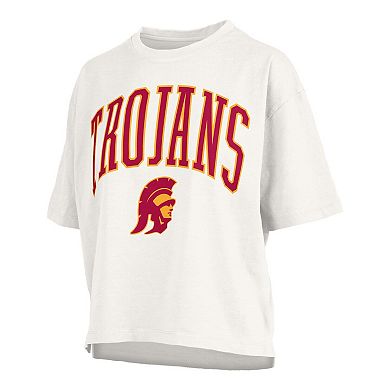 Women's Pressbox White USC Trojans Plus Size Nelson Motley Crew Oversized Slub T-Shirt