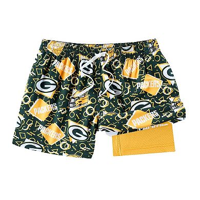 Men's Chubbies Green Green Bay Packers Game Day Fit Classic Lined Swim Trunks