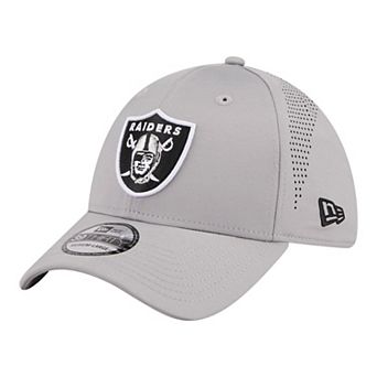 Men's New Era Gray Las Vegas Raiders Perforated 39THIRTY Flex Hat