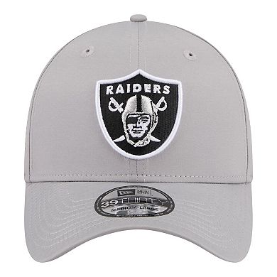 Men's New Era Gray Las Vegas Raiders Perforated 39THIRTY Flex Hat
