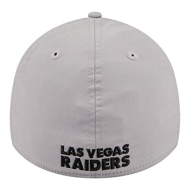 Men's New Era Gray Las Vegas Raiders Perforated 39THIRTY Flex Hat