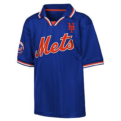 Youth Outerstuff Royal New York Mets Y2 Tech Stadium Fashion Collar T-Shirt