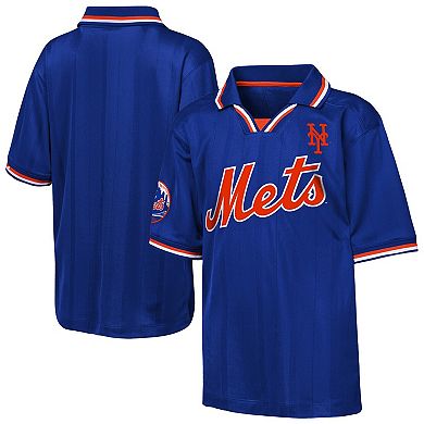 Youth Outerstuff Royal New York Mets Y2 Tech Stadium Fashion Collar T-Shirt