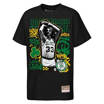 Youth Mitchell & Ness Larry Bird Black Boston Celtics Star Moment T-Shirt
