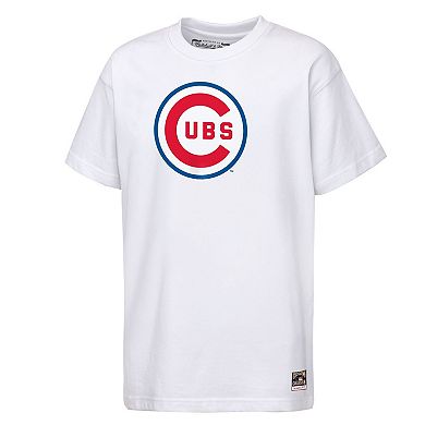 Youth Mitchell & Ness White Chicago Cubs Cooperstown Concession T-Shirt