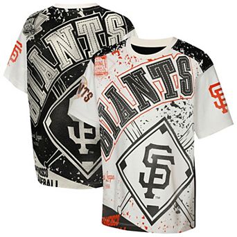 Youth Outerstuff Cream San Francisco Giants Big League Top Player Bold All-Over-Print T-Shirt