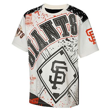 Youth Outerstuff Cream San Francisco Giants Big League Top Player Bold All-Over-Print T-Shirt