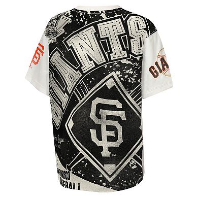 Youth Outerstuff Cream San Francisco Giants Big League Top Player Bold All-Over-Print T-Shirt