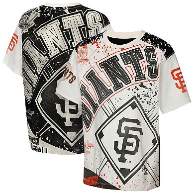 Youth Outerstuff Cream San Francisco Giants Big League Top Player Bold All-Over-Print T-Shirt
