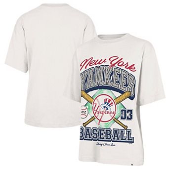 Women's '47 x Stoney Clover Lane Sand New York Yankees Crossover Base Foundation T-Shirt