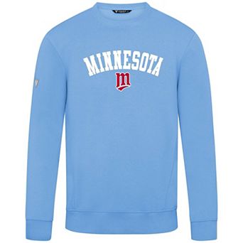 Men's Levelwear Light Blue Minnesota Twins Zane Felt Arch Pullover Sweatshirt