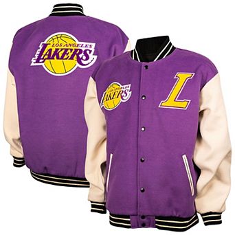 Unisex FISLL Purple/Cream Los Angeles Lakers Full-Snap Varsity Jacket
