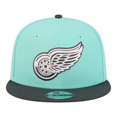 Men's New Era Turquoise/Charcoal Detroit Red Wings Two-Tone Color Pack 9FIFTY Snapback Hat
