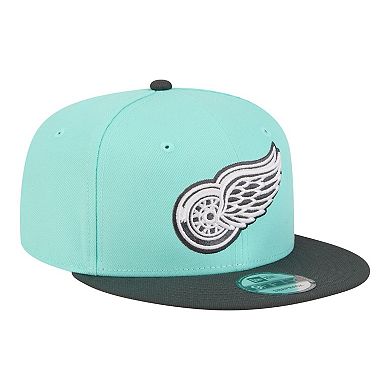 Men's New Era Turquoise/Charcoal Detroit Red Wings Two-Tone Color Pack 9FIFTY Snapback Hat