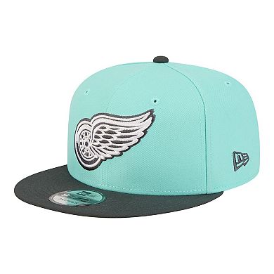 Men's New Era Turquoise/Charcoal Detroit Red Wings Two-Tone Color Pack 9FIFTY Snapback Hat