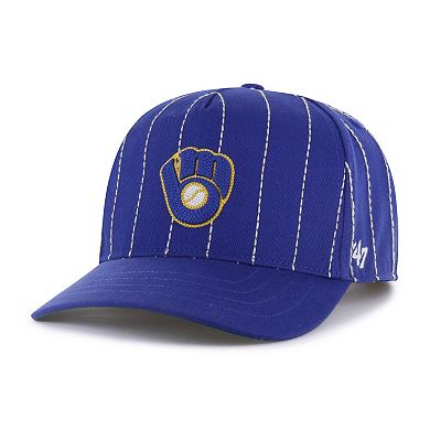 Men's '47 x Rawlings Royal Milwaukee Brewers Pinstripe Hitch Adjustable Hat