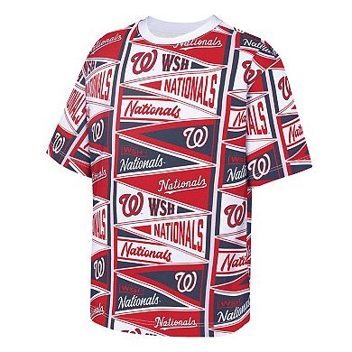 Youth Outerstuff Red Washington Nationals All-Over Pennant T-Shirt