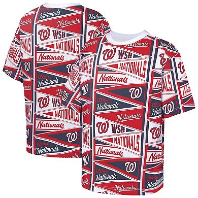 Youth Outerstuff Red Washington Nationals All-Over Pennant T-Shirt