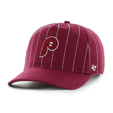 Men's '47 x Rawlings Burgundy Philadelphia Phillies Pinstripe Hitch Adjustable Hat