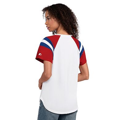 Women's Starter White Philadelphia Phillies Game On Notch Neck T-Shirt