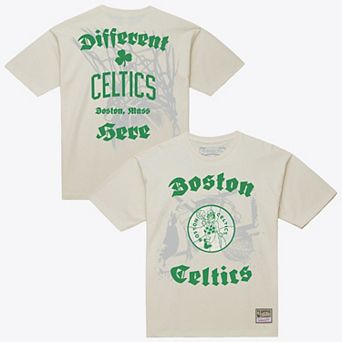Men's Mitchell & Ness Cream Boston Celtics Hardwood Classics Chapters T-Shirt
