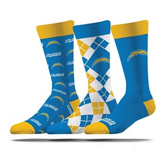 Unisex Strideline Los Angeles Chargers Business Knit Crew Socks Three-Pack Set
