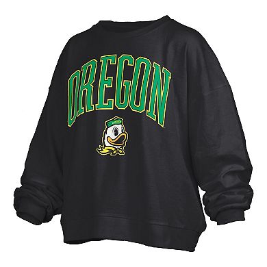 Women's Pressbox Black Oregon Ducks Plus Size Nelson Janise Sweatshirt