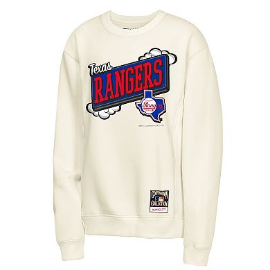 Youth Mitchell & Ness Natural Texas Rangers Retro Billboard Sweatshirt