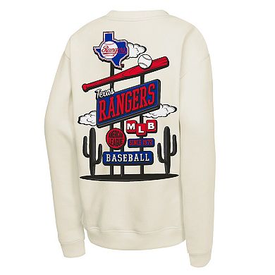 Youth Mitchell & Ness Natural Texas Rangers Retro Billboard Sweatshirt