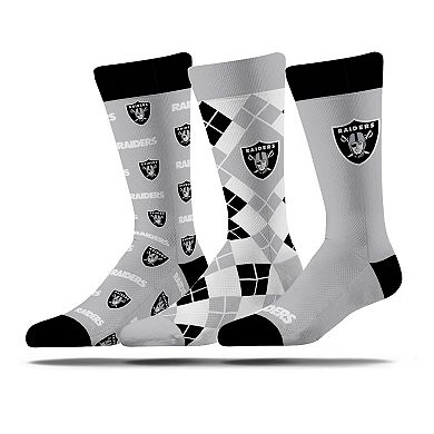 Unisex Strideline Las Vegas Raiders Business Knit Crew Socks Three-Pack Set