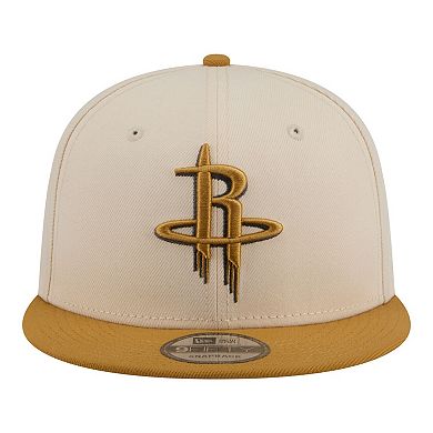 Men's New Era Cream/Tan Houston Rockets Two-Tone Color Pack 9FIFTY Snapback Hat