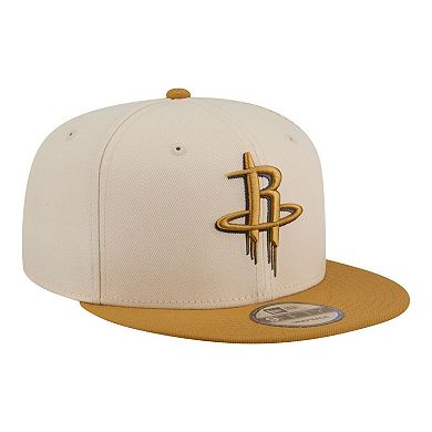 Men's New Era Cream/Tan Houston Rockets Two-Tone Color Pack 9FIFTY Snapback Hat