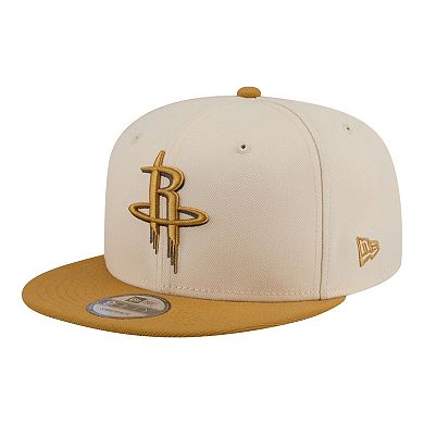 Men's New Era Cream/Tan Houston Rockets Two-Tone Color Pack 9FIFTY Snapback Hat