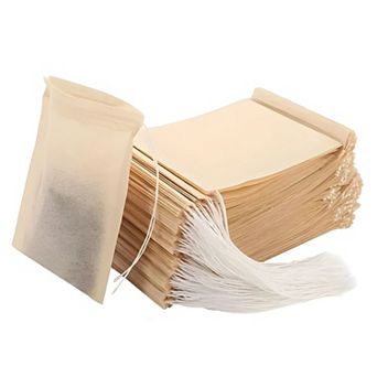 Unbleached Disposable Tea Infuser Bags 100 Pcs, 1.96” x 2.75”